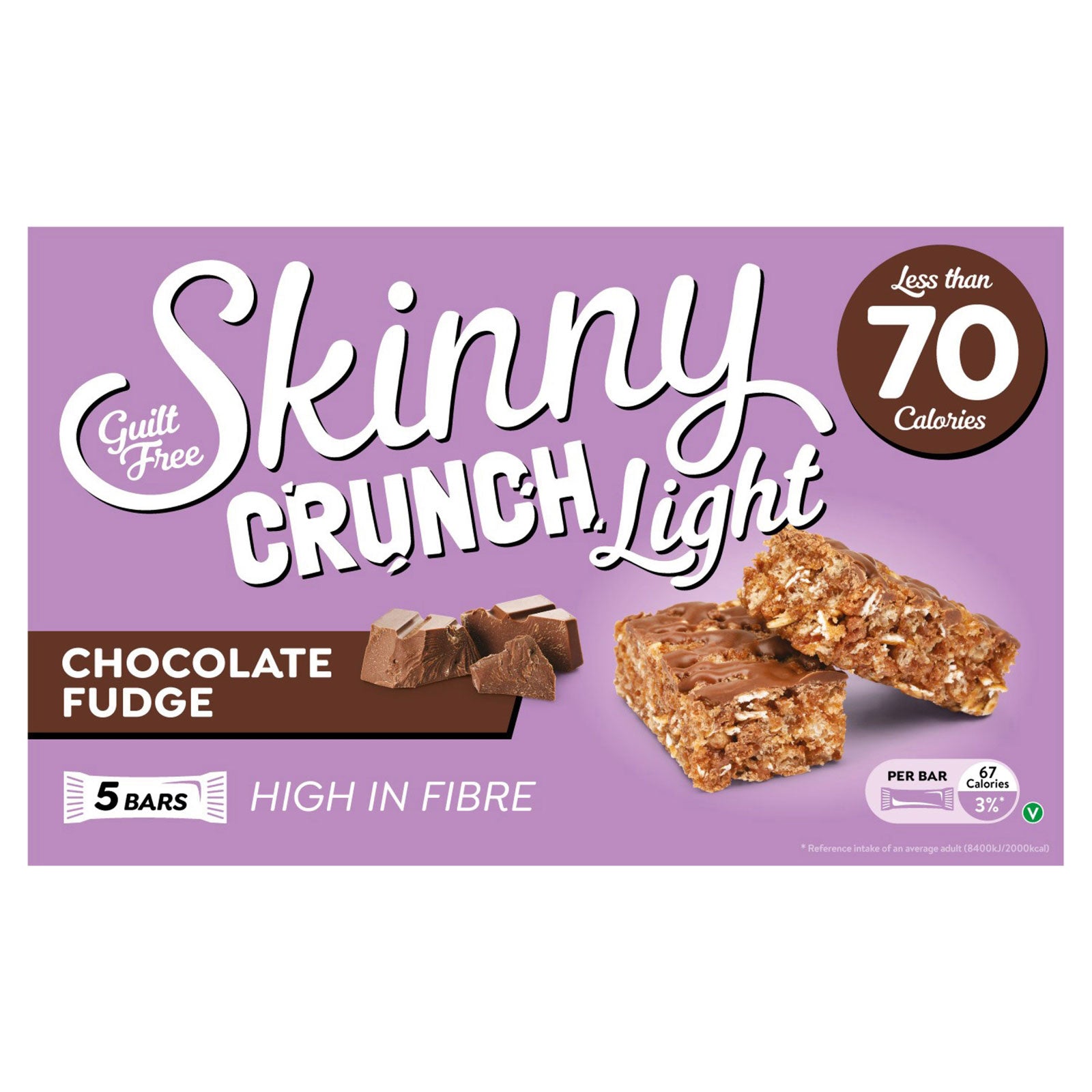 Skinny Crunch Light Chocolate Fudge 5Pk 95g Skinny Crunch Light Chocolate Fudge 5Pk 95g